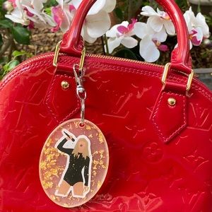 Taylor Swift Reputation Tour Cartoon & Gold Flakes Keychain Bag Charm Resin Art